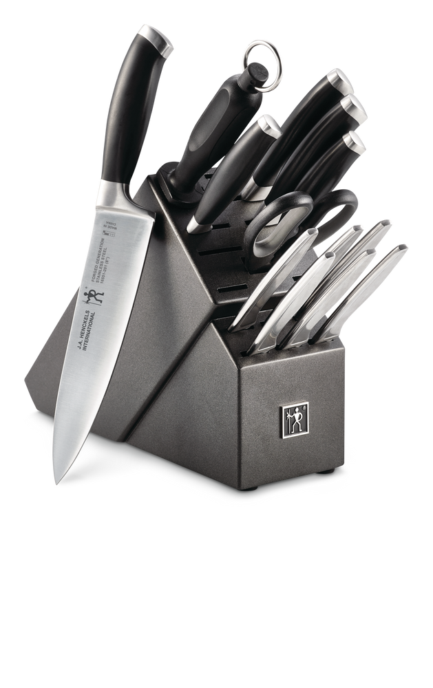 Henckels Stainless Steel Forged Generation Knife Block Set, Ergonomic Grip, 14-pc E9