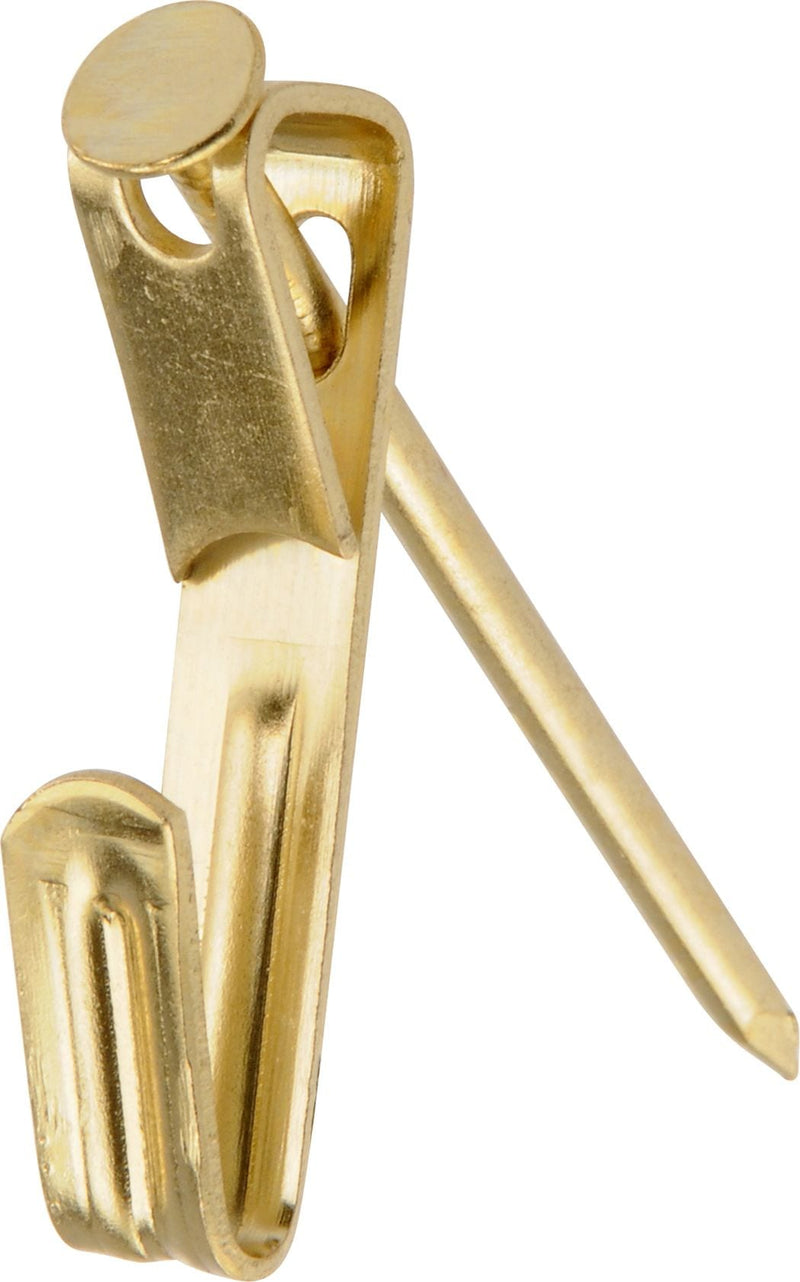 Hillman Conventional Picture Hanger, For DrywAll and Paster WAll, 50-lb Capacity, Brass Plated M9