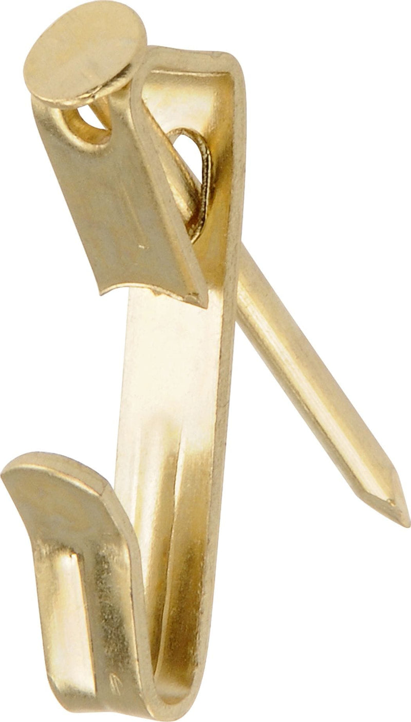 Hillman Conventional Picture Hanger, For DrywAll/ Plaster WAll, 30-lb Capacity, Brass Plated, 6-pk K9