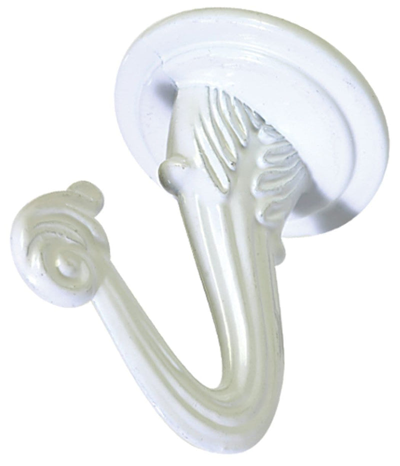 Hillman Large Swag Hook, Screw and Anchor Included, Solid Steel, White G4