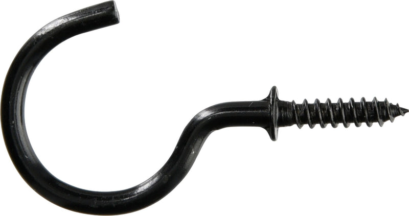 Hillman Mug Cup Hook, Half Hook Half Screw, Black, 7/8-in, 40-pk K0