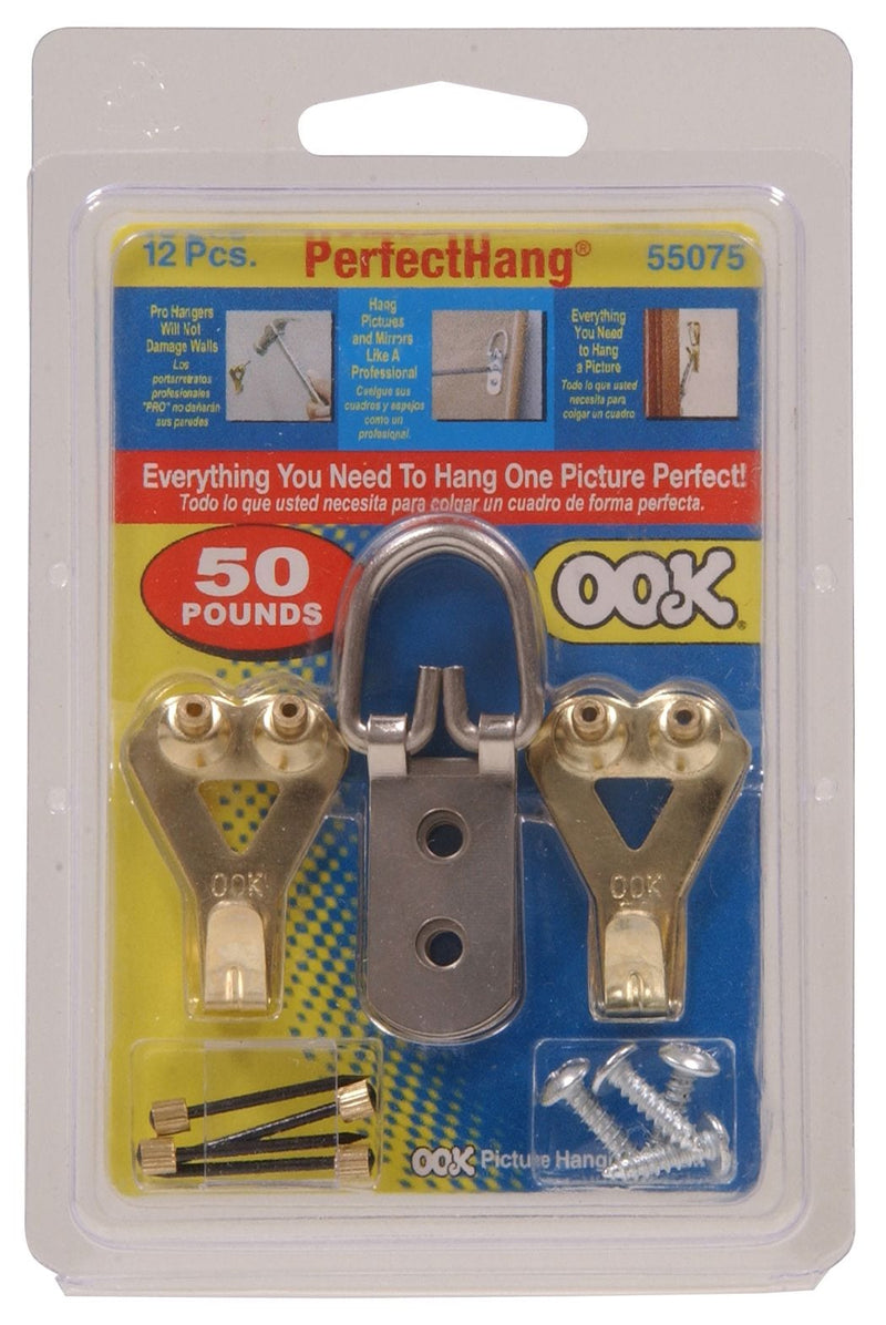 Hillman Perfect Hanging Kit, For Plaster and DrywAll, 50-lb Capacity, 12-pk H8