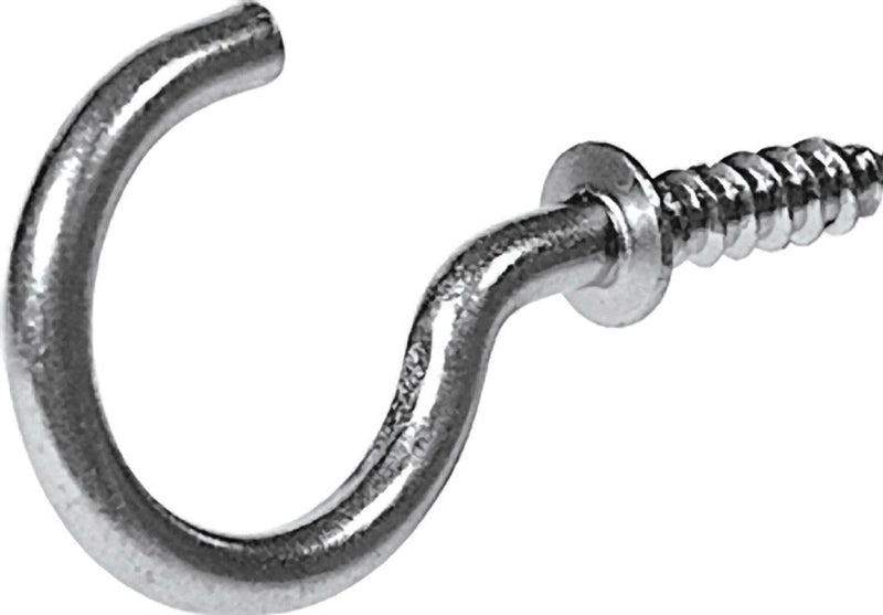 Hillman Steel Vinyl Mug Cup Hooks, Screw-In, Nickel-Plated, 7/8-in, 8-pk L3