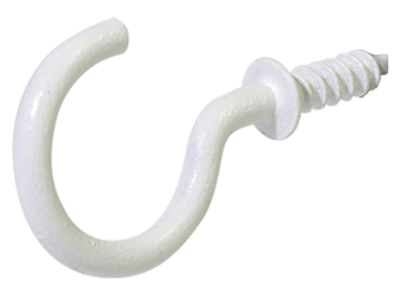 Hillman Steel Vinyl Mug Cup Hooks, Screw-In, White, 7/8-in, 40-pk L1