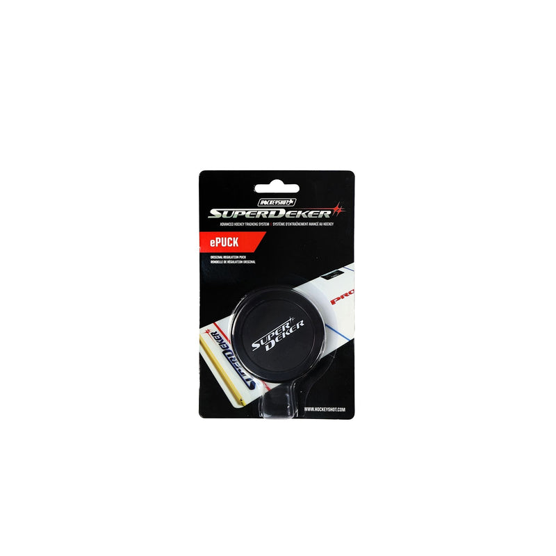 HockeyShot SuperDeker ePuck Hockey Training Aid, Regulation Size, Black, 5.5-oz H8