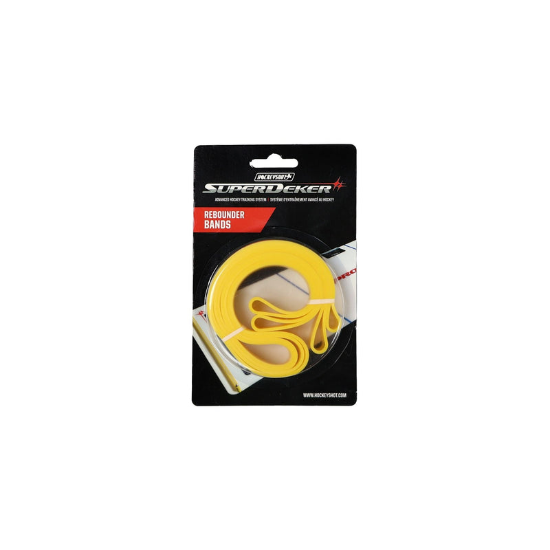 HockeyShot SuperDeker Rebounder Silicone Rubber Bands, Yellow, 2-pk N5