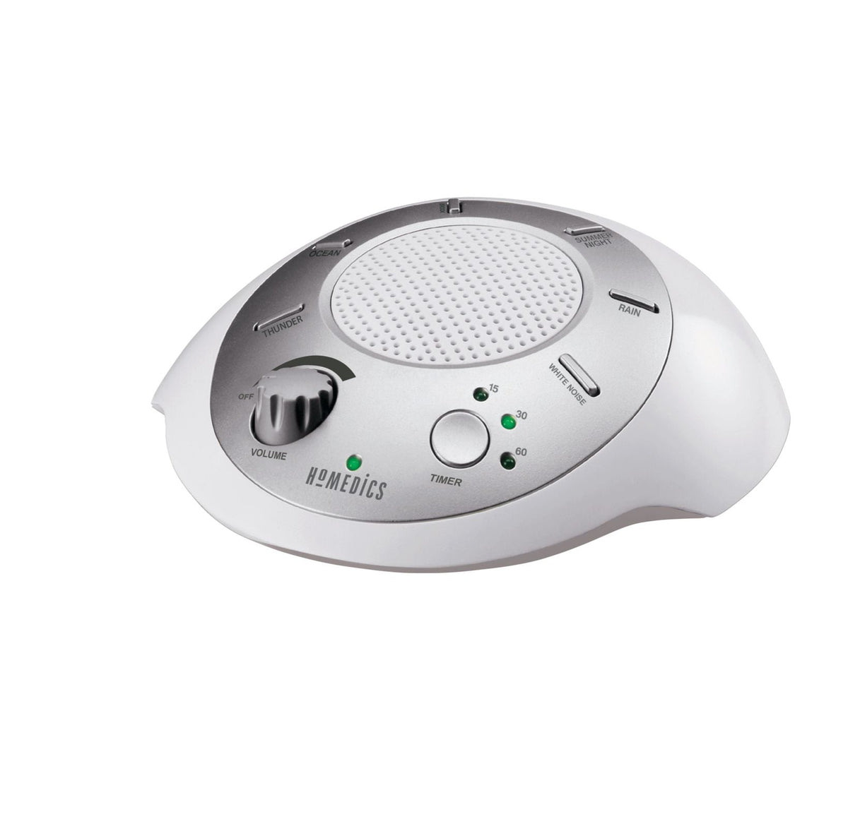 HoMedics SoundSpa Battery-Operated Portable White Noise Sleep Sound Machine with Auto-Off Timer, White