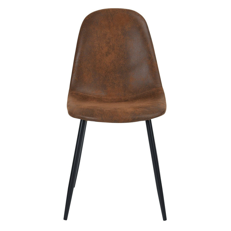 Homycasa Mid-Century Dining Chairs, Brown Suede, 4-pk L4