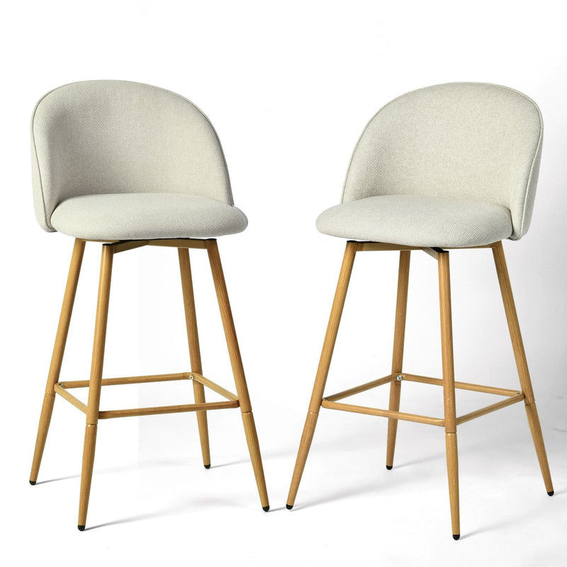 Homycasa Modern Swivel Bar Stools, Beige, 2-pk O0