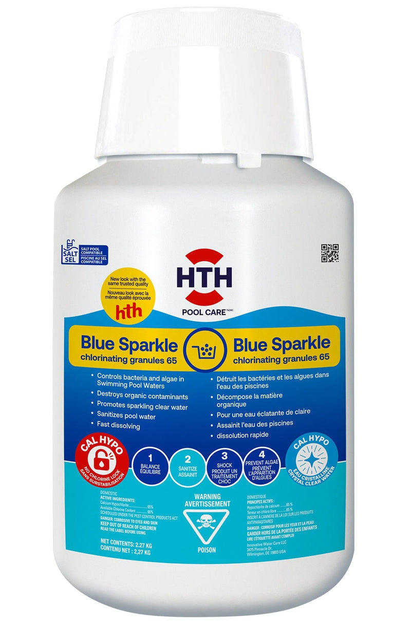 HTH Blue Sparkle 65%, Granular Pool Chlorine, 2.27-kg O3