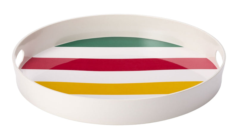 Hudson's Bay Stripes Round Melamine Tray, Multi-Coloured T2