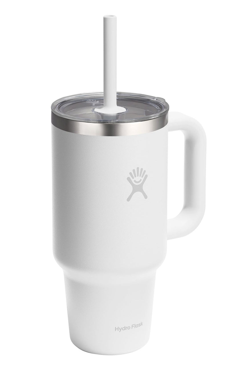 Hydro Flask Stainless Steel Insulated Travel Tumbler with Clear Lid, White, 32-oz J3