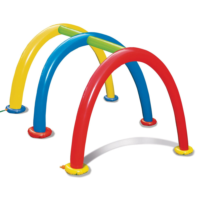 Inflatable Splash Tunnel Water Sprinkler, Yellow/Blue/Red, Ages 3+, for Beach/Pool Fun Activities D7