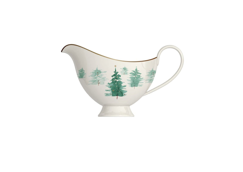 Ivy & Co 500-mL Mica Gold Porcelain Winter Tree Gravy Boat R3