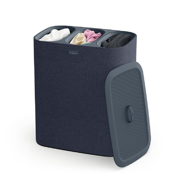 Joseph & Joseph Tota Trio Laundry Hamper Separation Basket, Black, 90-L Q4