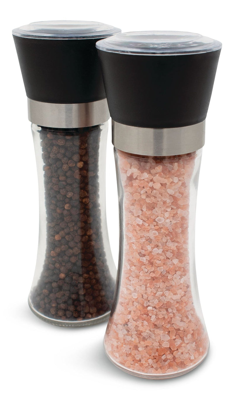 Kamenstein Glass Salt & Pepper Grinder Mill Set, Pre-Filled, 7.5-in, 2-pc E6