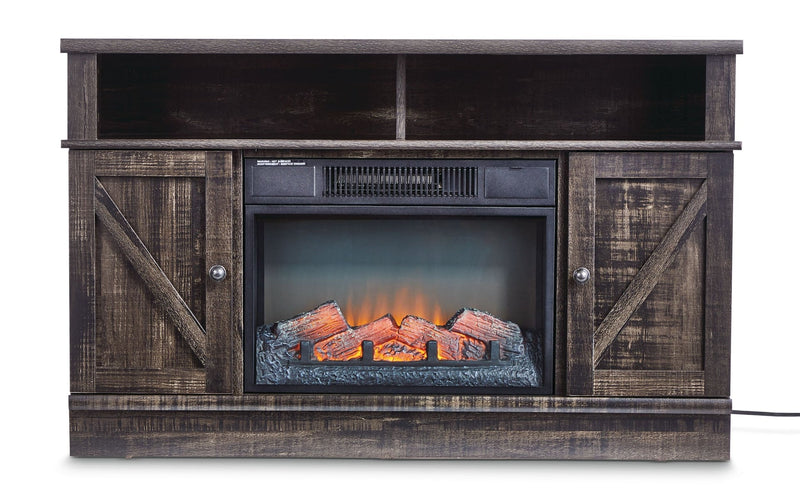 Kerry Media Electric Fireplace TV Stand, 44.5-in, 1500W, Brown T7