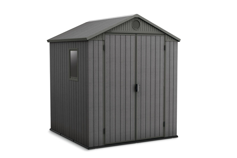 Keter Darwin Outdoor Storage Shed, Grey, 6-ft x 6-ft T9