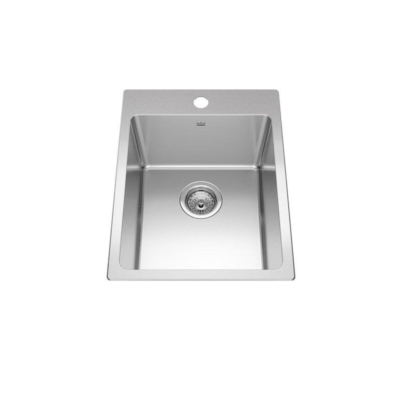 Kindred Brookmore Drop in Single Bowl 1-Hole Kitchen Sink, 15.9-in x 20.9-in x 9-in, Stainless Steel E9