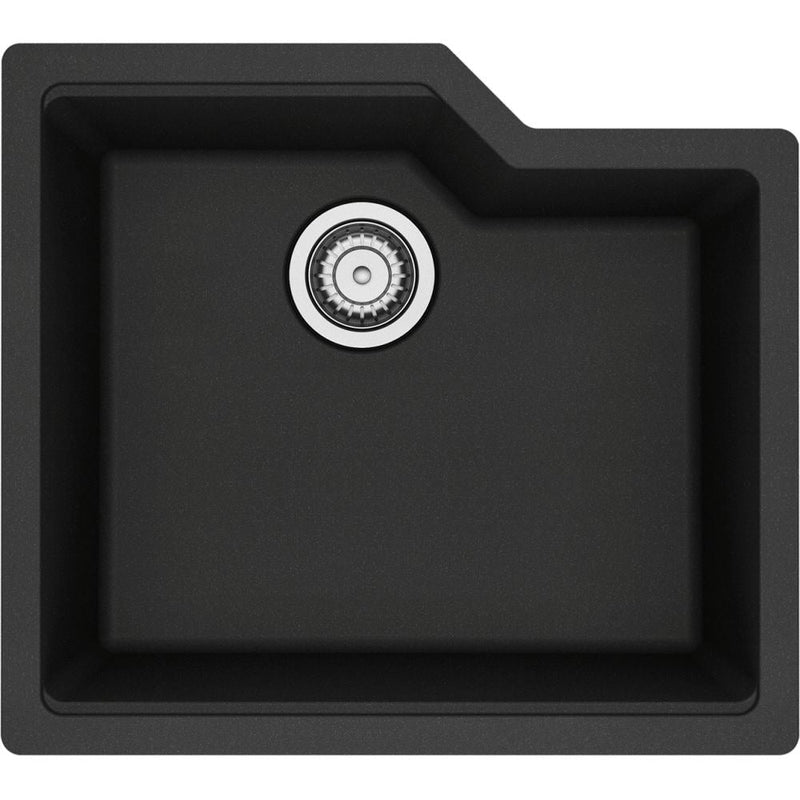 Kindred Urban Undermount Granite Single Bowl Kitchen Sink, 22.06-in x 19.69-in x 9.06-in, Onyx Q5
