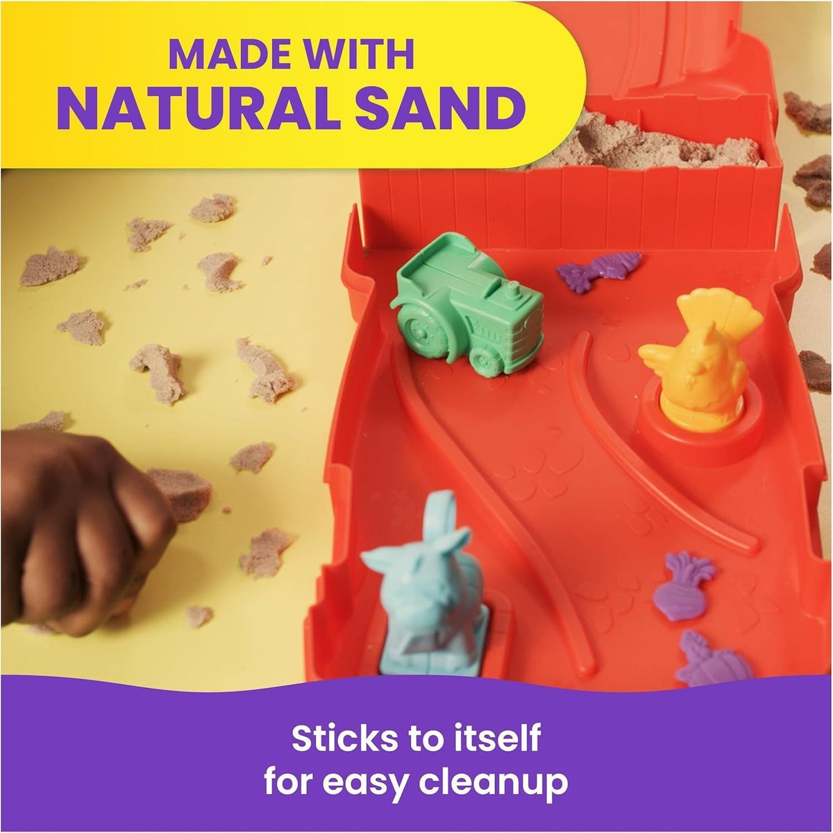 Kinetic Sand Single-Colour Sandy Farm Set for Ages 3+