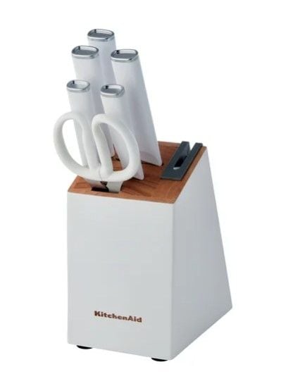 KITCHENAID 7PC CLASSIC WHITE SELF-SHARPENEING SET Q0