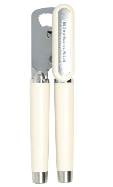 KitchenAid Gourmet Hard Handle Stainless Steel Can Opener, Black, Almond Cream U6