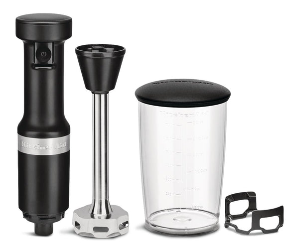 KitchenAid KHBV53BM Variable Speed Corded Hand Blender with Blending Jar, Black Matte T7