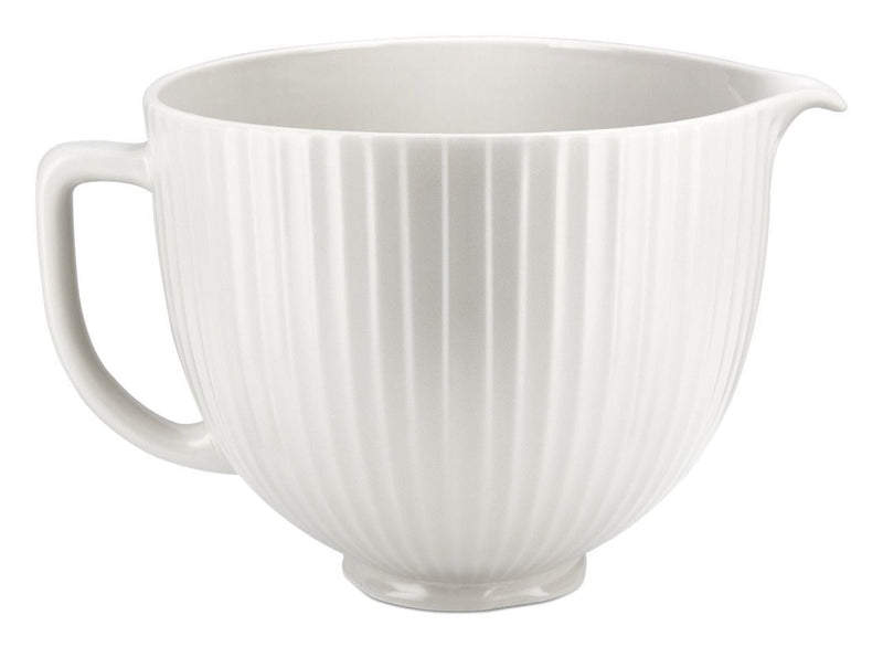 KITCHENAID Microwave Safe Ceramic Bowl with Columns, White F7