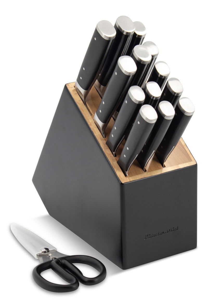 KitchenAid Triple Rivet Knife Block Set, Black, 15-pc G8