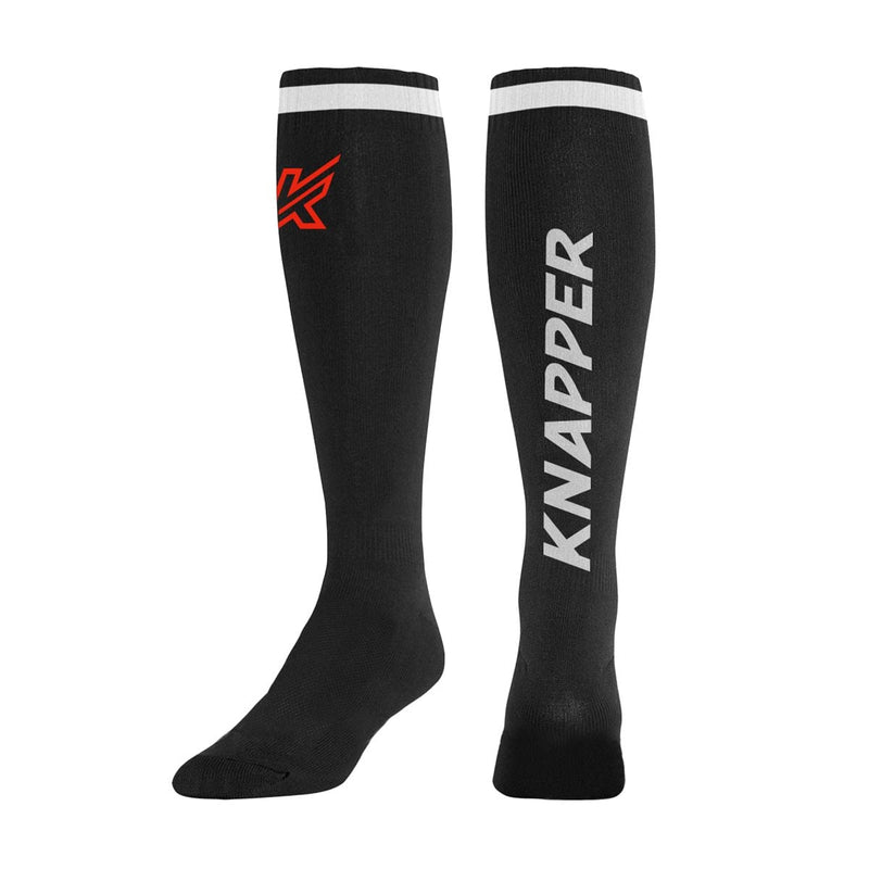Knapper Above-the-Knee Long Dek Hockey Socks, Black, Assorted Sizes Z7