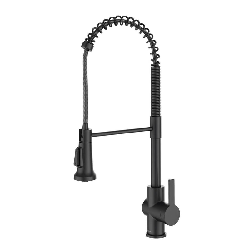 Kraus Britt Commercial Style Pull-Down Single Handle Kitchen Faucet, Matte Black Z4