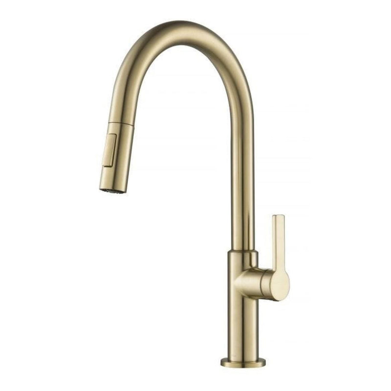 Kraus Oletto Single Handle Pull-Down Kitchen Faucet, Spot Free Antique Champagne Bronze N2