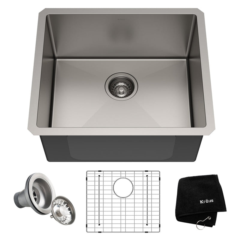 Kraus Standard PRO Undermount Stainless Steel Single Bowl Kitchen Sink, 21x18x10-in C5