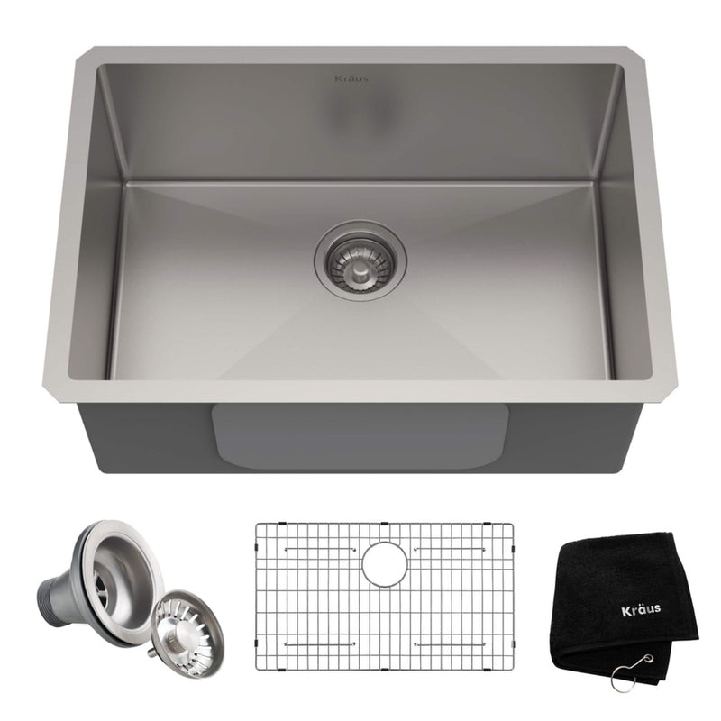 Kraus Standard PRO Undermount Stainless Steel Single Bowl Kitchen Sink, 23x18x10-in Z9