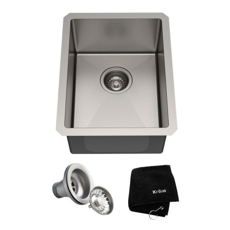 Kraus Standart PRO 16-Gauge Undermount Single Bowl Stainless Steel Kitchen Bar Sink, 14-in P5
