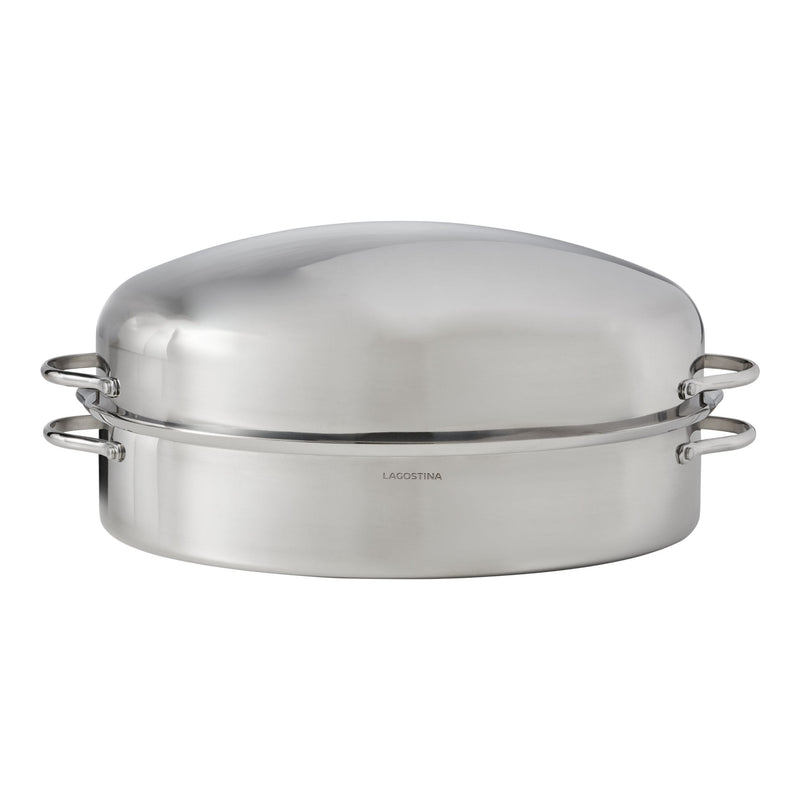 Lagostina 18/10 Stainless Steel Roaster with Removable Rack, 43 x 33cm B1
