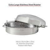 Lagostina 18/10 Stainless Steel Roaster with Removable Rack, 43 x 33cm