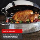 Lagostina 18/10 Stainless Steel Roaster with Removable Rack, 43 x 33cm