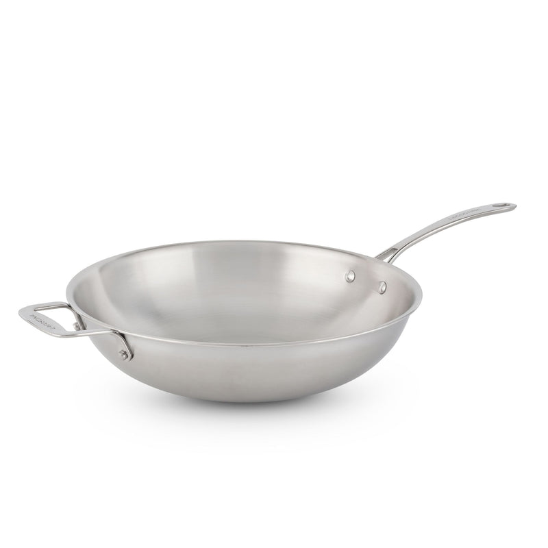 Lagostina 3-Ply Clad Commercial Wok Fry Pan, 32-cm Z4