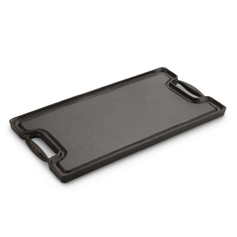 Lagostina Pre-Seasoned Cast Iron Reversible Grill, Oven & BBQ Safe, Black, 20-in x 10-in O3