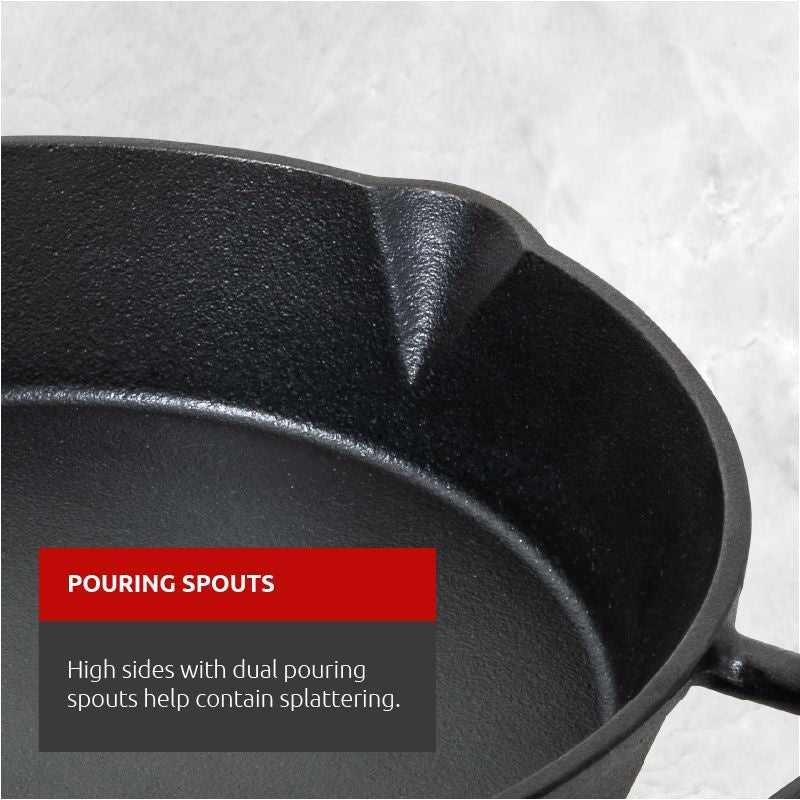Lagostina Pre-Seasoned Cast Iron Skillet, Oven & Broiler Safe, Black, 10-in