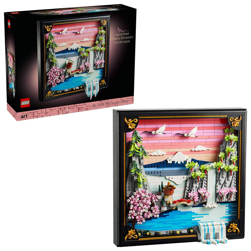 LEGO Art Japanese Cherry Blossom Landscape Framed 3D Art Building Set - 31218, 1892-pcs, Ages 18+ M3