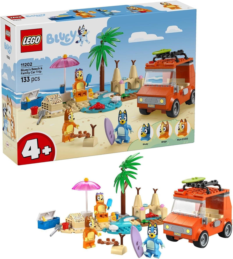 LEGO Bluey's Beach & Family Car Trip - 11202, 133-pcs, Ages 4+ Q4