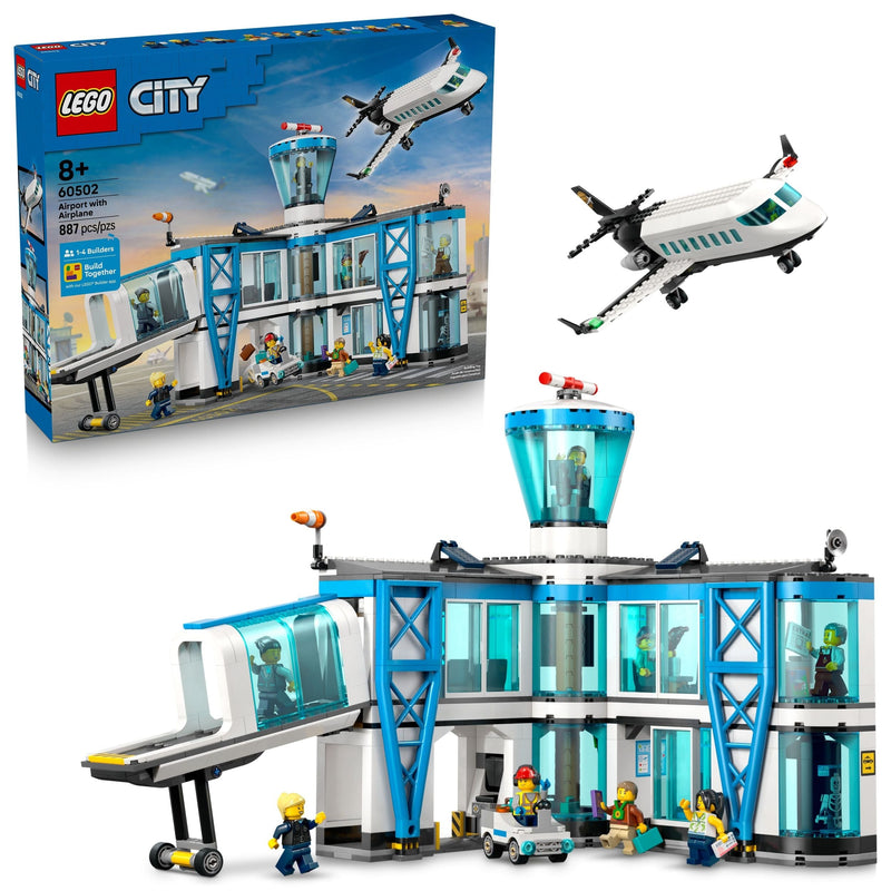 LEGO City Airport With Airplane Building Set - 60502, 887-pcs, Ages 8+ Y1