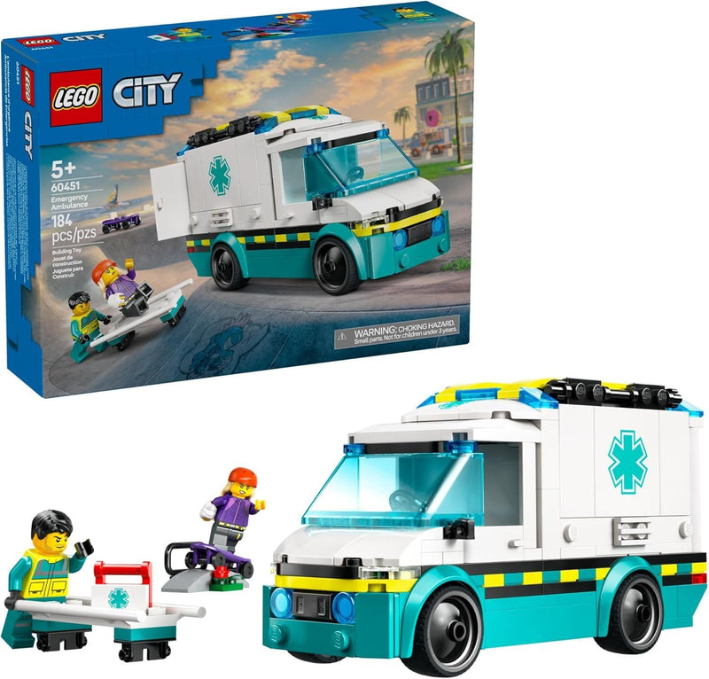 LEGO City Emergency Ambulance - 60451, 184-pcs, Ages 5+ W7