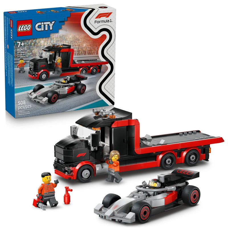 LEGO City F1 Display Truck with Audi F1 Race Car - 60493, 508-pc, Ages 7+ V1