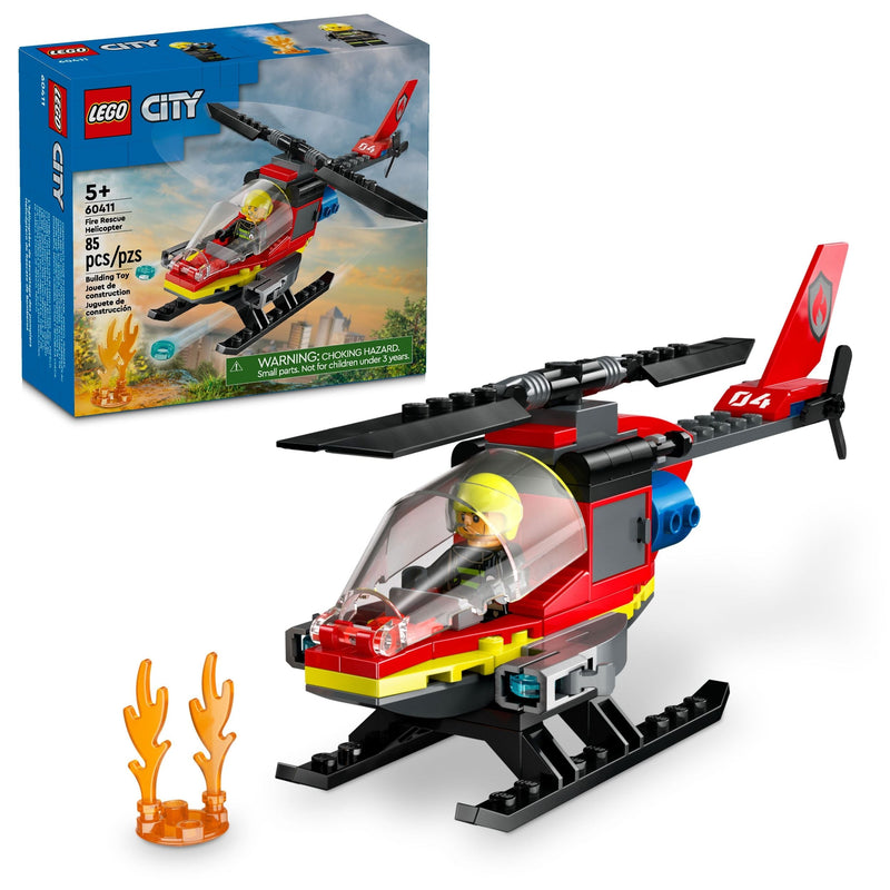 LEGO City Fire Rescue Helicopter - 60411, 85-pcs, Ages 5+ A6