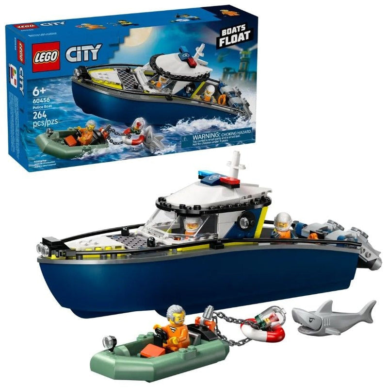 LEGO City Police Boat Chase - 60456, 264-pcs, Ages 6+ U7