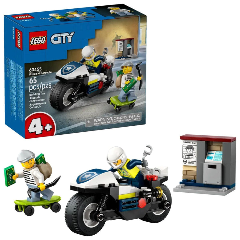 LEGO City Police Motorcycle Chase - 60455, 65-pcs, Ages 4+ K7